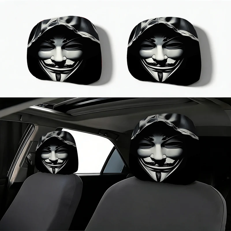 Auto-Kopfstützenbezug mit Retro-Horror-Motiv