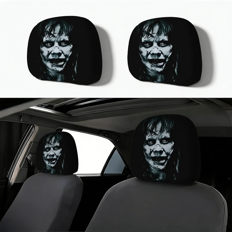 Auto-Kopfstützenbezug mit Retro-Horror-Motiv