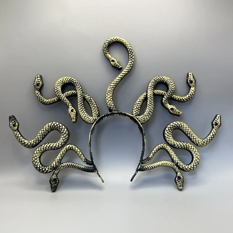 Medusa-inspirierter Haarreif mit 3D-Schlangenapplikationen