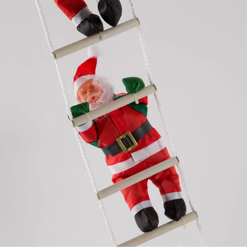 Dekorative Weihnachtsmann Figur auf Leiter