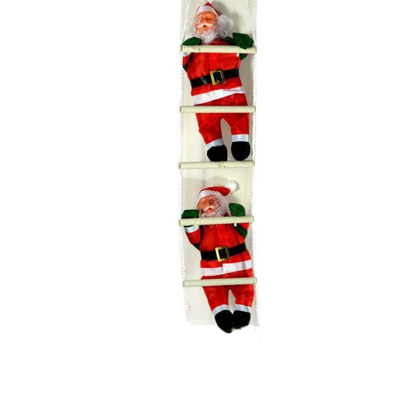 Dekorative Weihnachtsmann Figur auf Leiter