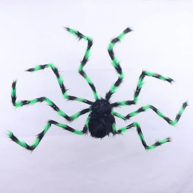 Gruselige Halloween Spinnen Dekoration mit LED-Beleuchtung