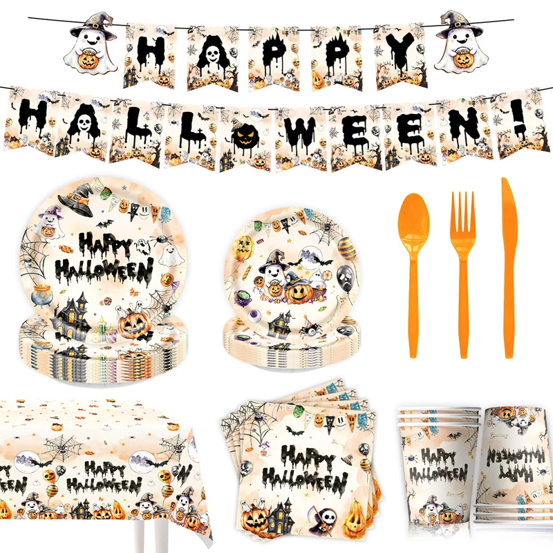 Papierservietten-Set mit Halloween-Motiven und detailreichem Druck für Partydekoration