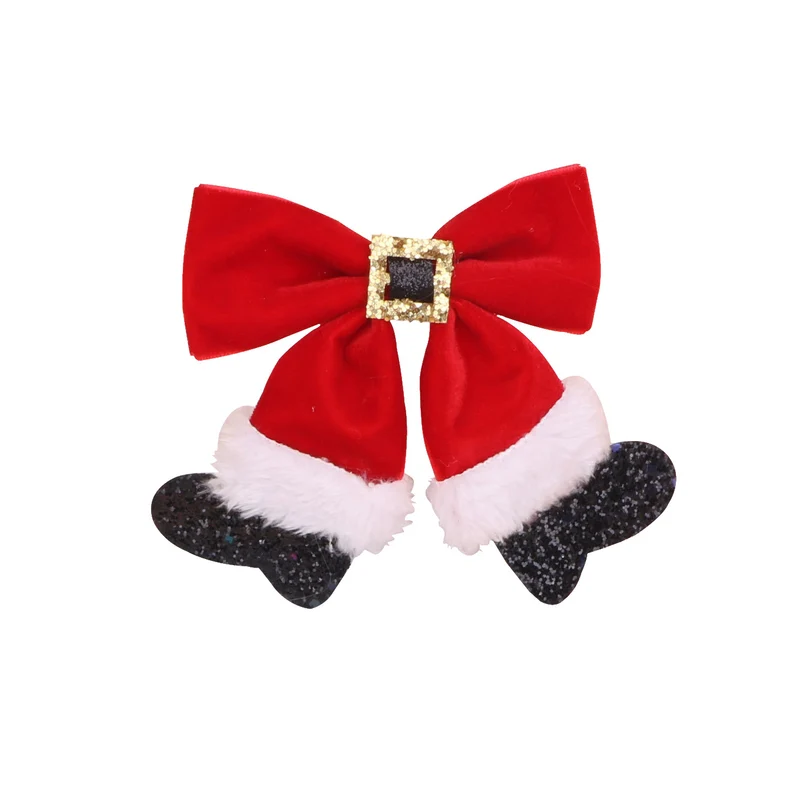 Glitzernde Weihnachtsstiefel mit Schleife