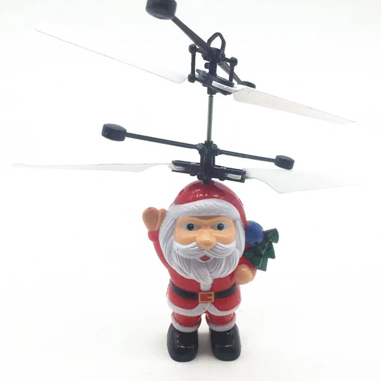 Fliegende Weihnachtsmann Dekofigur mit Rotor
