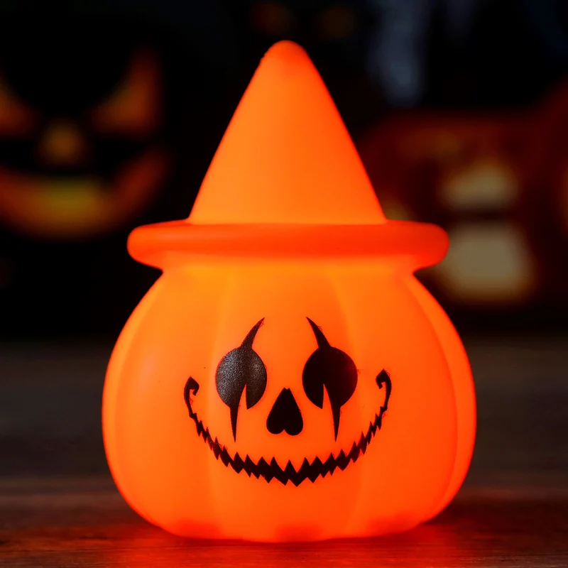 Halloween LED Kürbis-Stimmungslicht mit Hexenhut