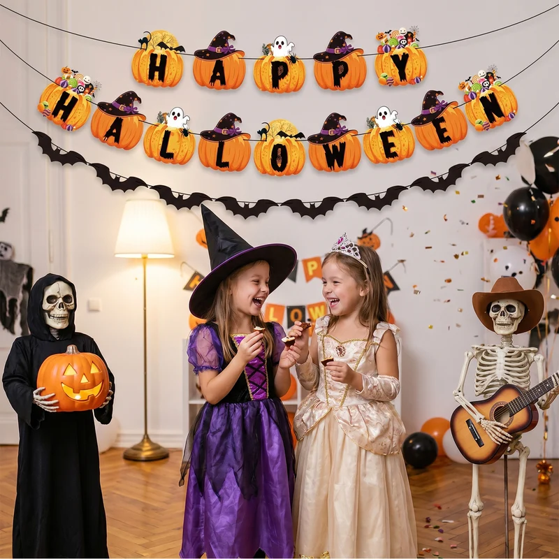 Halloween-Girlande mit Fledermaus-Motiv