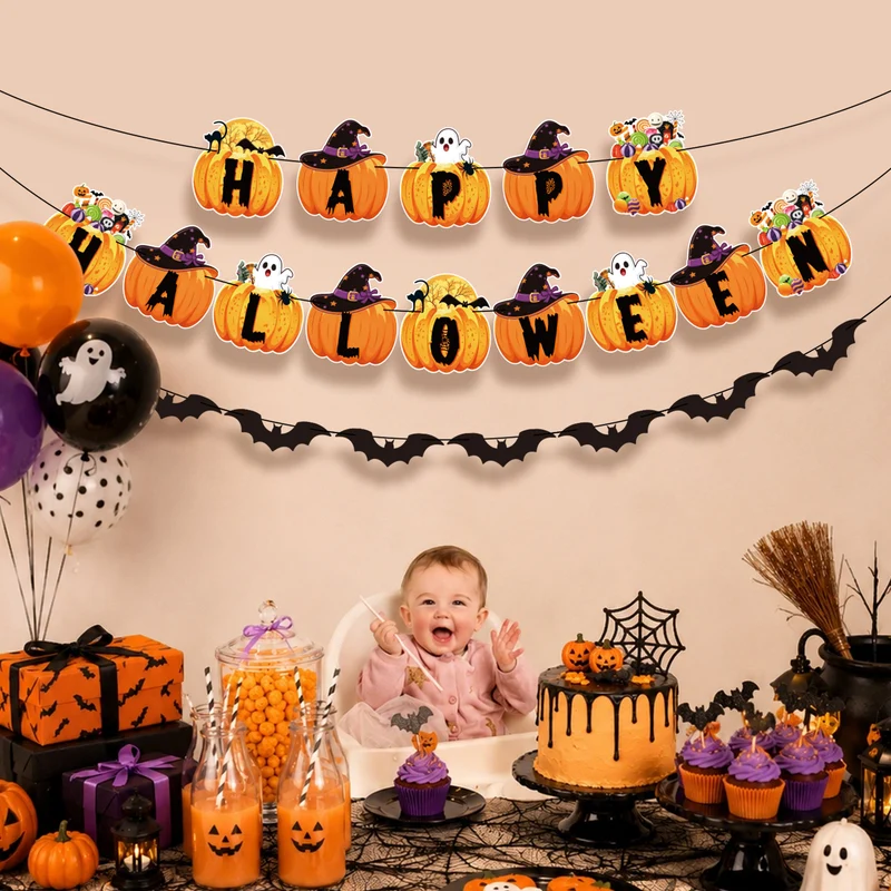 Halloween-Girlande mit Fledermaus-Motiv