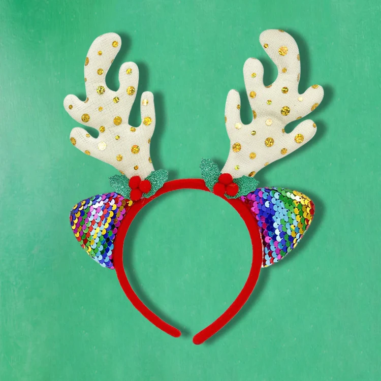 Festlicher Weihnachts-Haarreif mit lustigen Weihnachtsmannfiguren