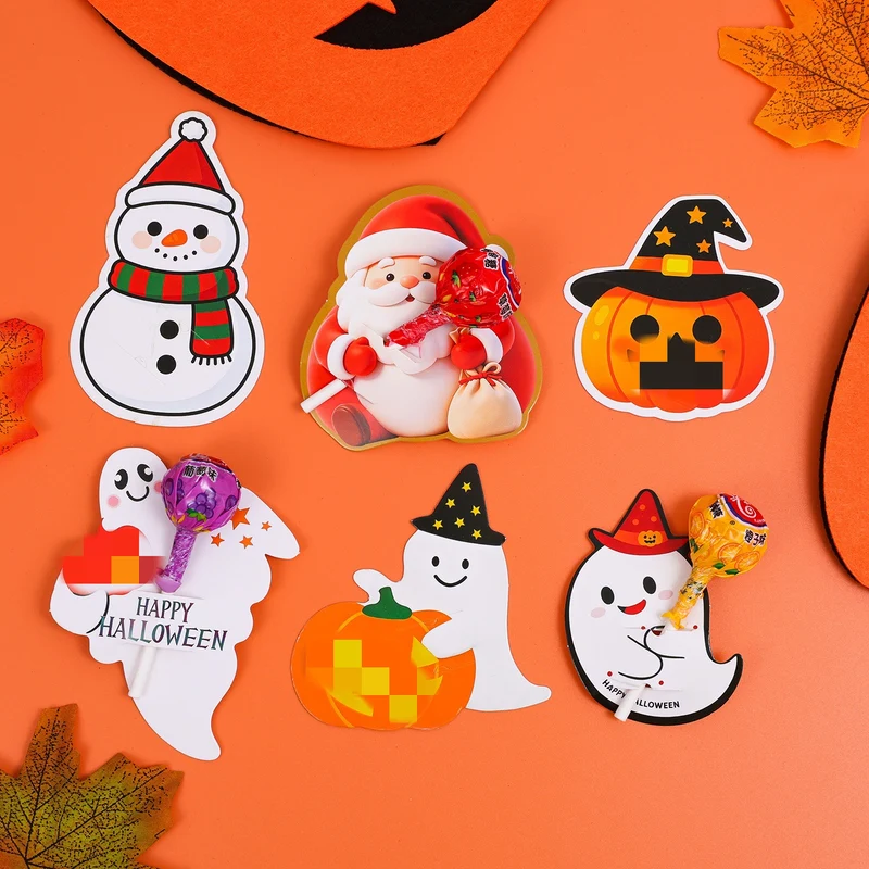 Halloween-Aufkleber Kürbis mit Hexenhut selbstklebend
