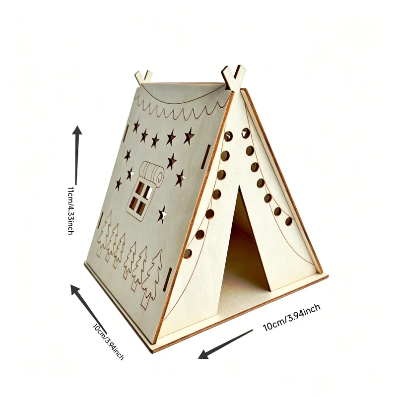 Dekorative Holzpyramide mit Sternenmotiv