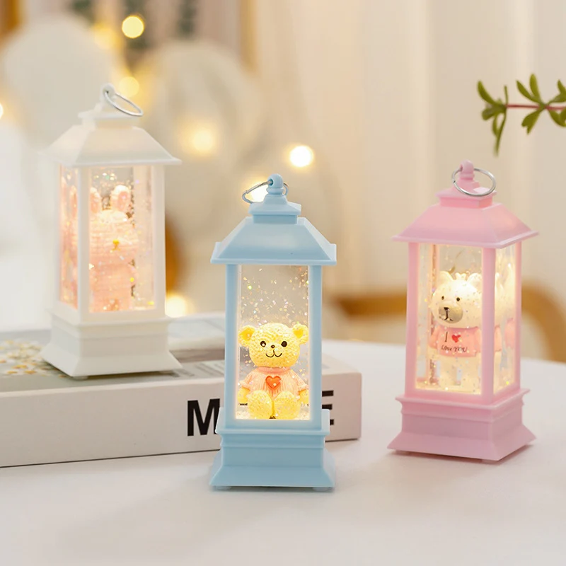 LED Dekorationslaterne mit Bärchen-Motiv