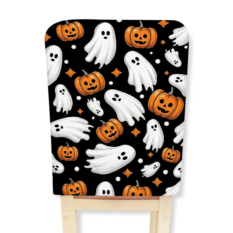 Gepolsterte Stuhlrücken-Abdeckung mit Halloween-Illustration und Spinnennetz-Design