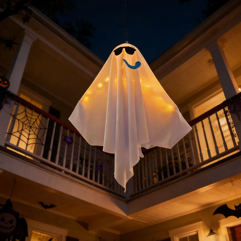 Dekorative Halloween Geistfigur mit LED-Beleuchtung