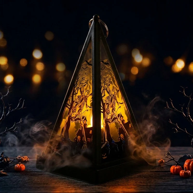 Halloween Deko-Laterne mit Kunstlichteffekt