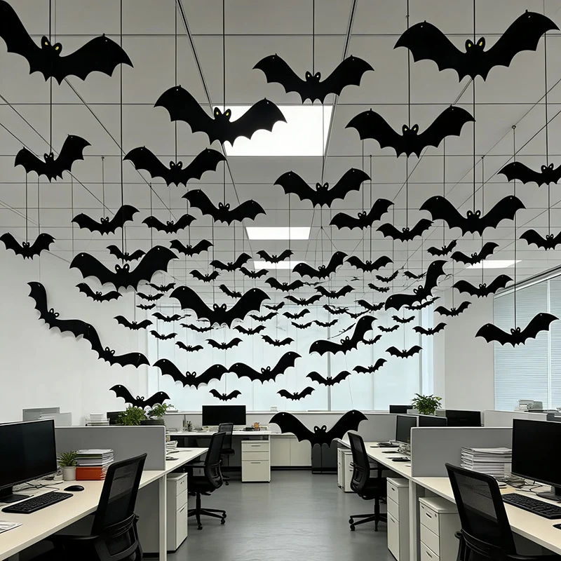 Wanddekoration mit Halloween Fledermäusen