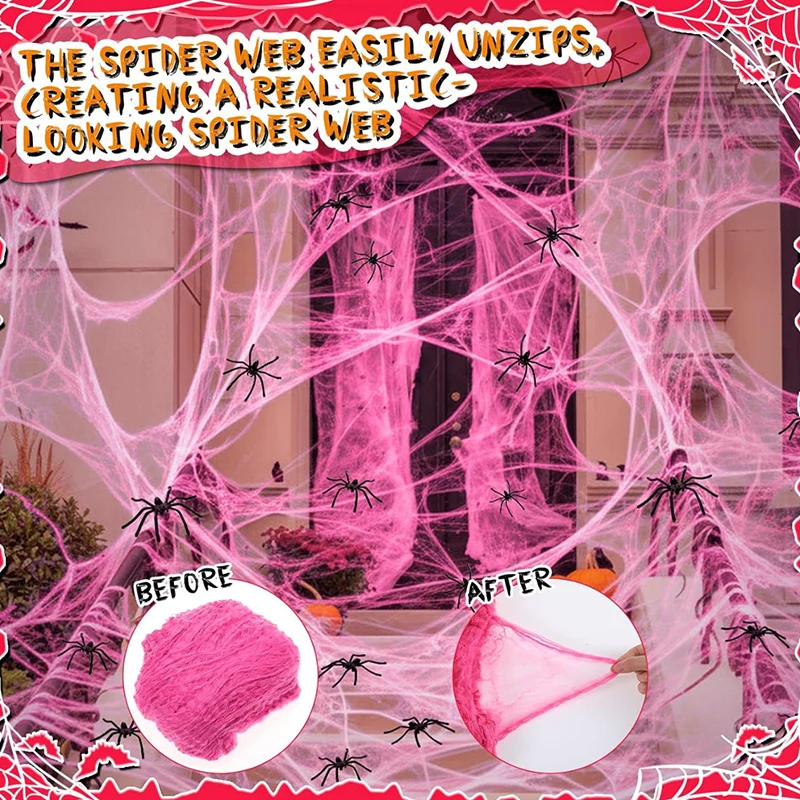 Realistische Halloween-Spinnenweben Dekoration
