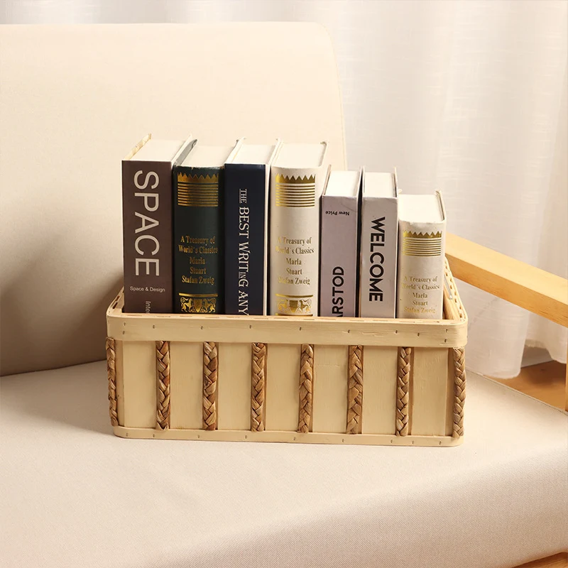 Woven Storage Basket for Books and Home Decor Karnz
