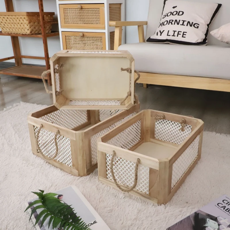 Dekorative Geflochtene Aufbewahrungsboxen Karnz