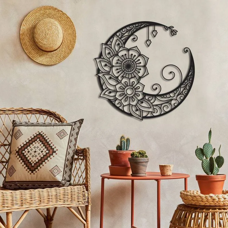 Floral Moon Wandkunst