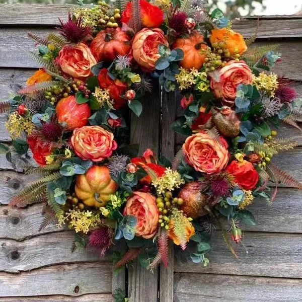 Herbstliche Blumen-Pumpkin Kranz