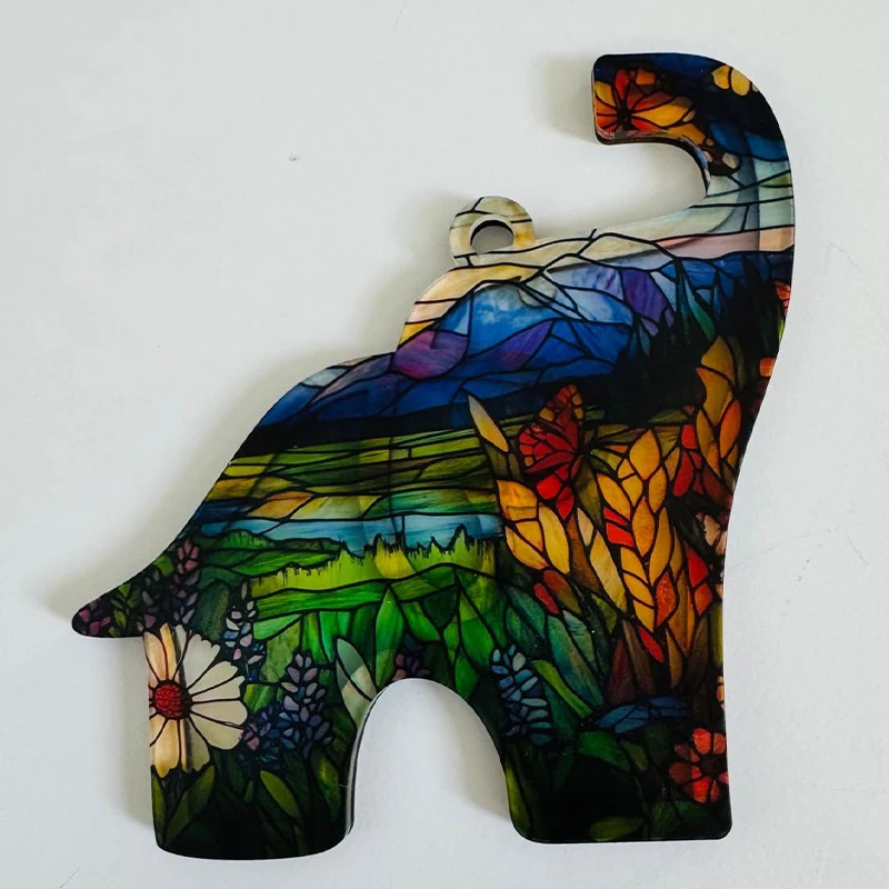 Künstlerisches Holz-Elefant Ornament