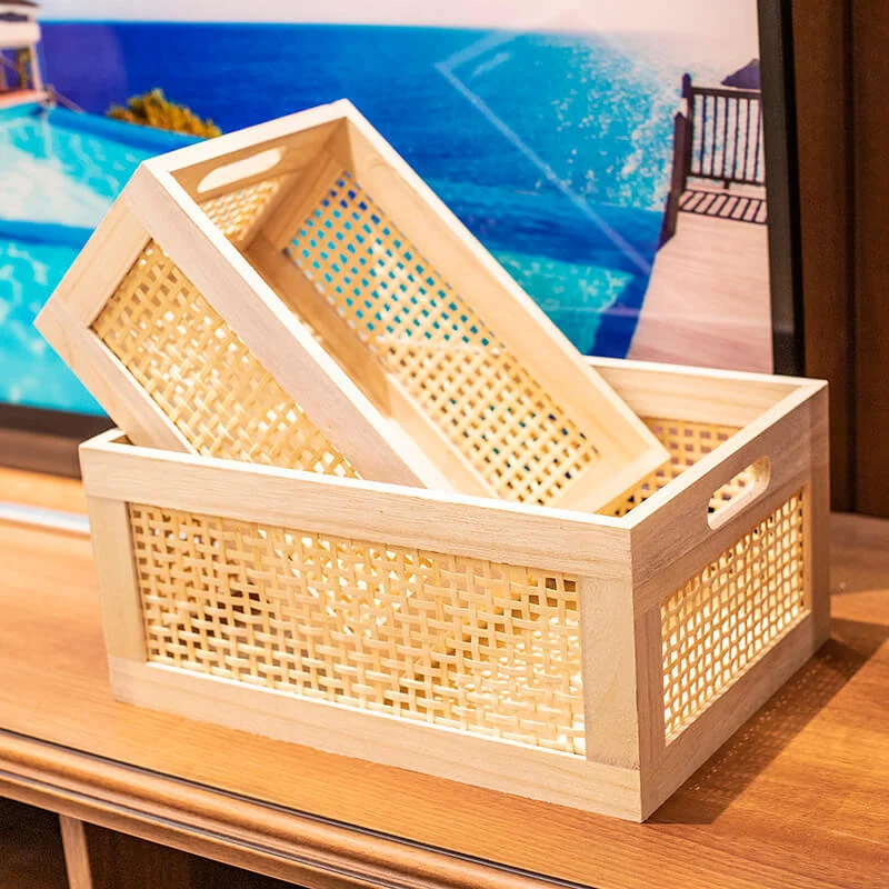Natürliche Holzlagerbox Karnz