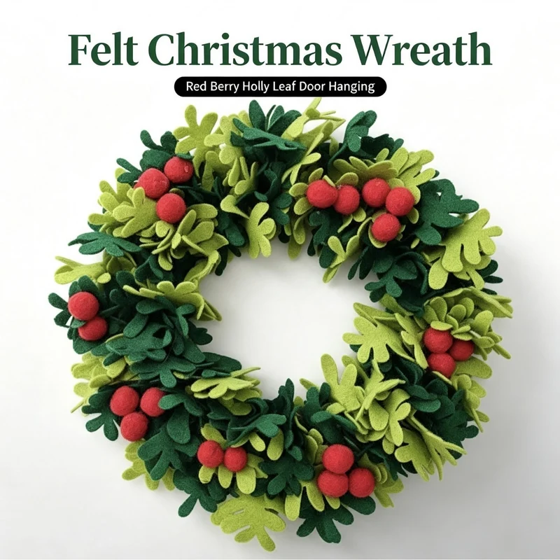 Festlicher Filz-Weihnachtskranz