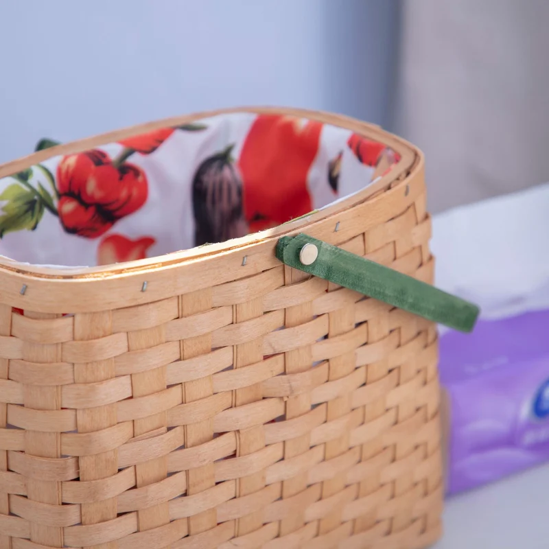 Handgewebter Marktkorb mit Futter Karnz