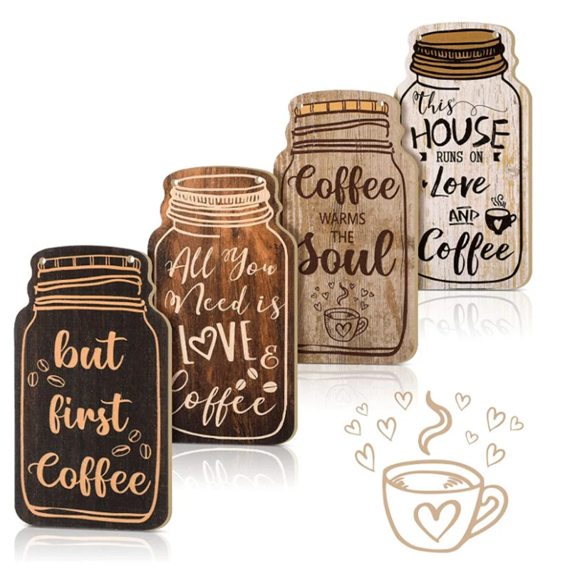 Rustikale kaffeethemed Holz Wandkunst
