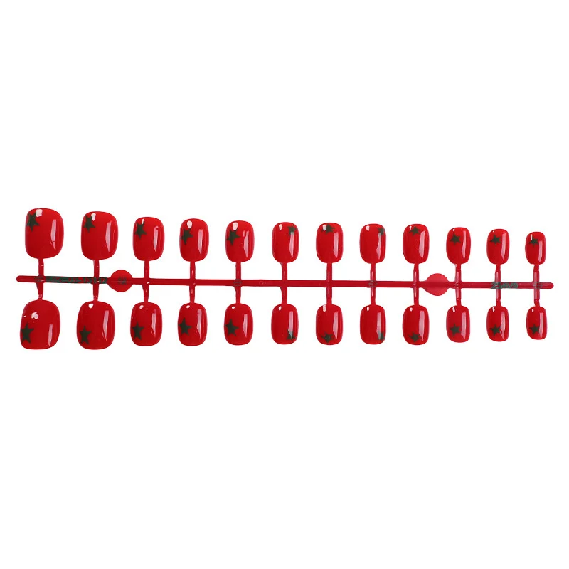 Themen-Tomaten-Design Press-On Nagelkunstset
