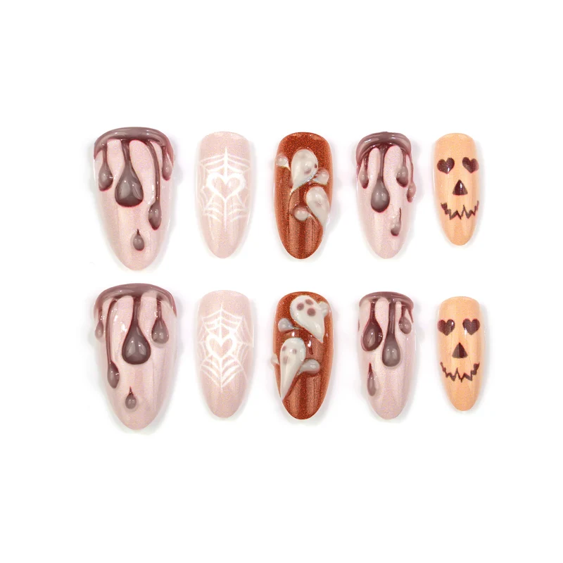 Schauspielerisch von Schokolade inspirierte Press-On Nagelkunst