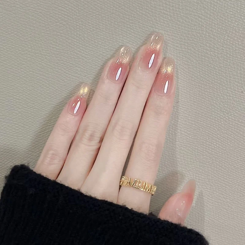 Elegante Ombre Glitzer Nagelverlängerungen