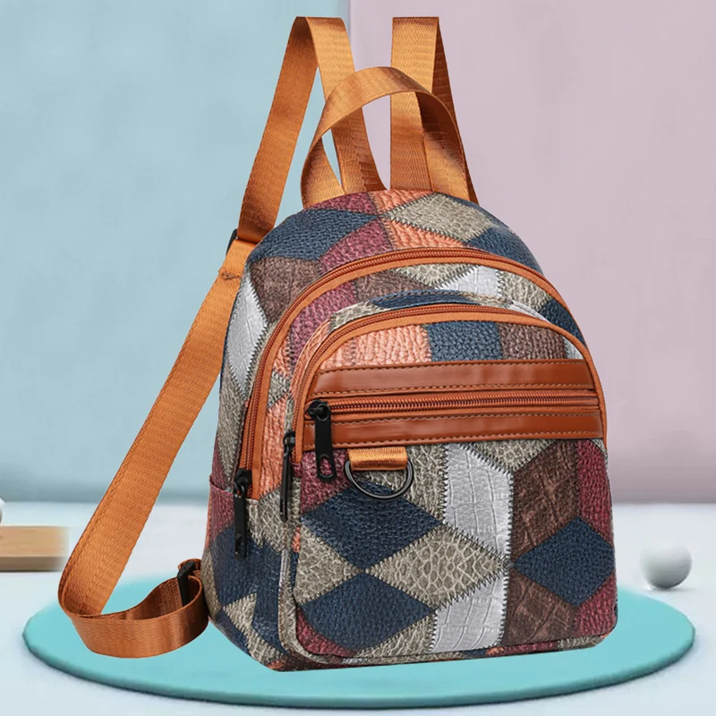 Stylische geometrisch gemusterte Mini-Rucksack für Frauen Karnz