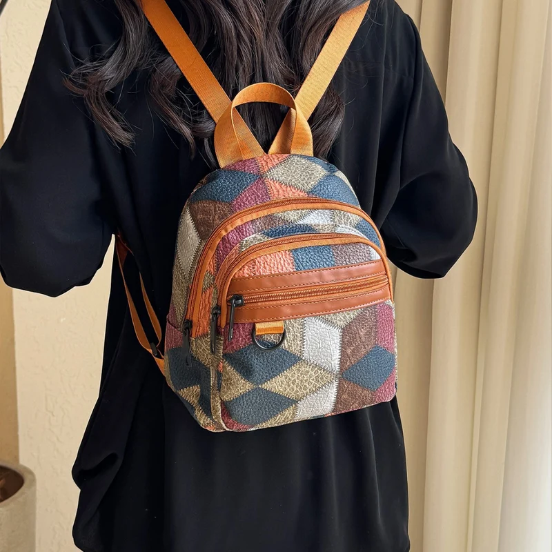 Stylische geometrisch gemusterte Mini-Rucksack für Frauen Karnz