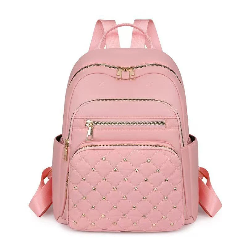 Damen gesteppter Rucksack mit dekorativen Nieten Karnz