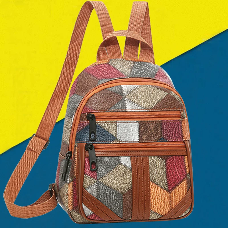 Damen Geometrisches Muster Mini Rucksack Karnz