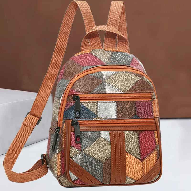 Damen Geometrisches Muster Mini Rucksack Karnz