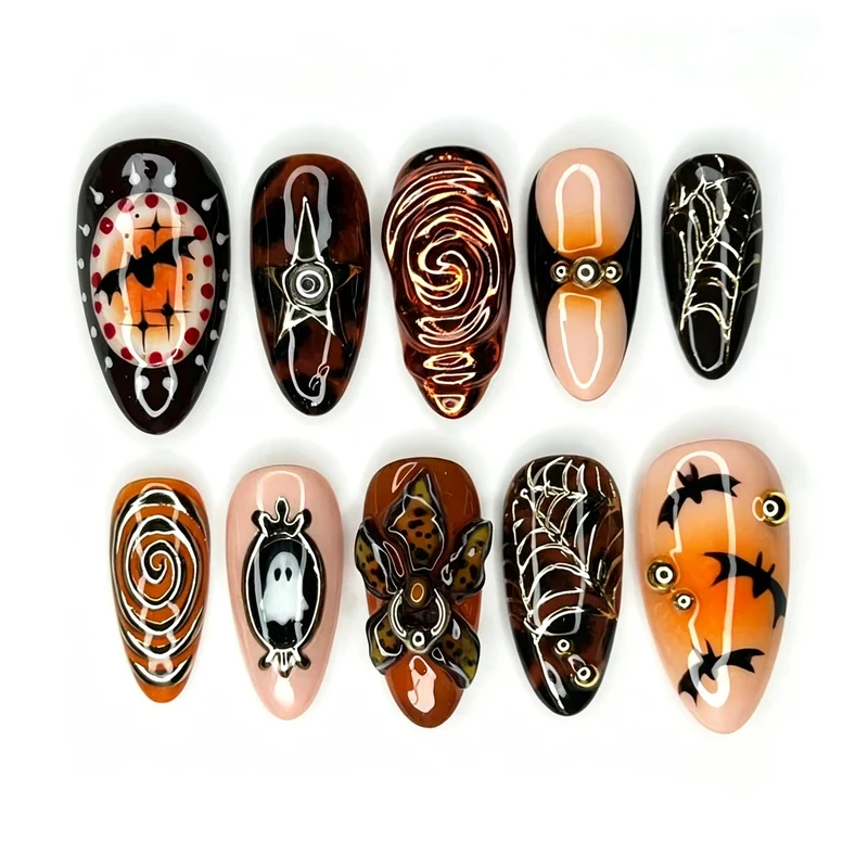 Halloween-Themen Press-On Nagelkunst Set 1790636496