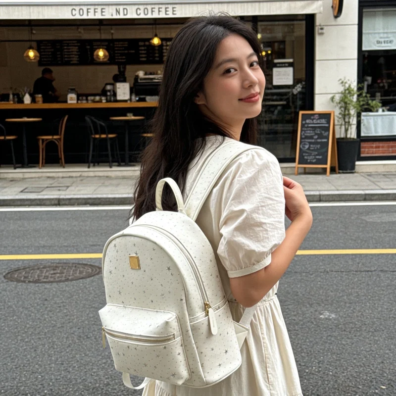Damen Mini-Rucksack mit Sternenmuster Karnz