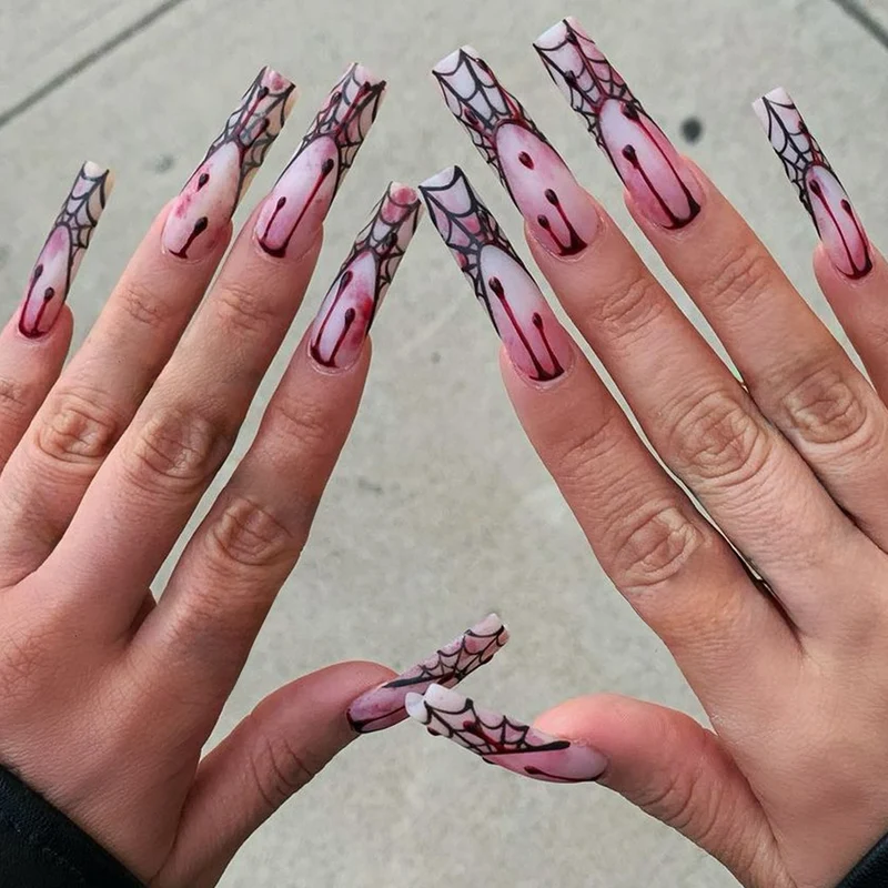 Gothic Spider Web Press-On Nägel