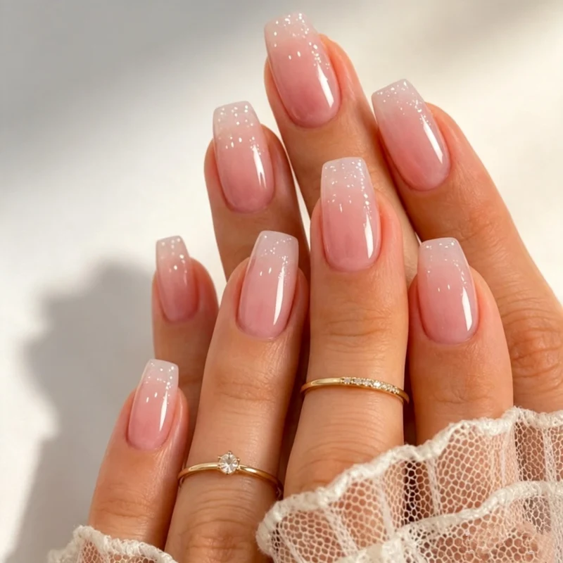 Glitzer Ombre Nagelverlängerungen