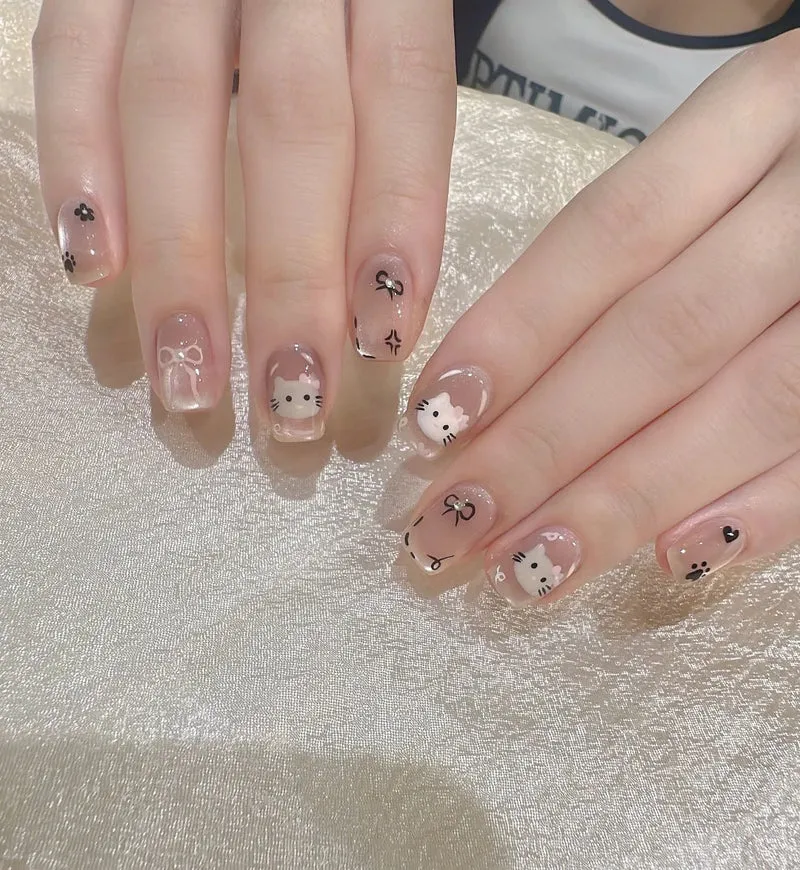 Premium Glänzende Quadratische Press-On-Nagelerweiterungen