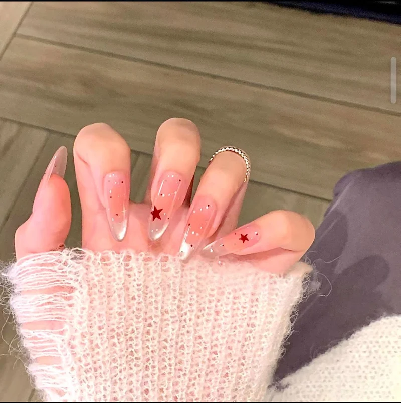 Premium Glänzende Quadratische Press-On-Nagelerweiterungen
