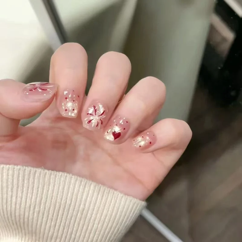 Premium Glänzende Quadratische Press-On-Nagelerweiterungen