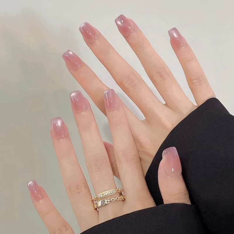 Premium Glänzende Quadratische Press-On Nagelverstärkungen