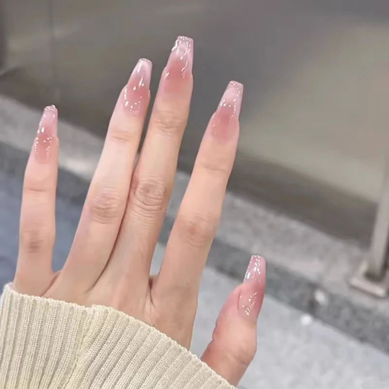 Premium Glänzende Quadratische Press-On Nagelverstärkungen