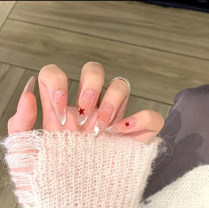 Premium Glänzende Quadratische Press-On Nagelverstärkungen