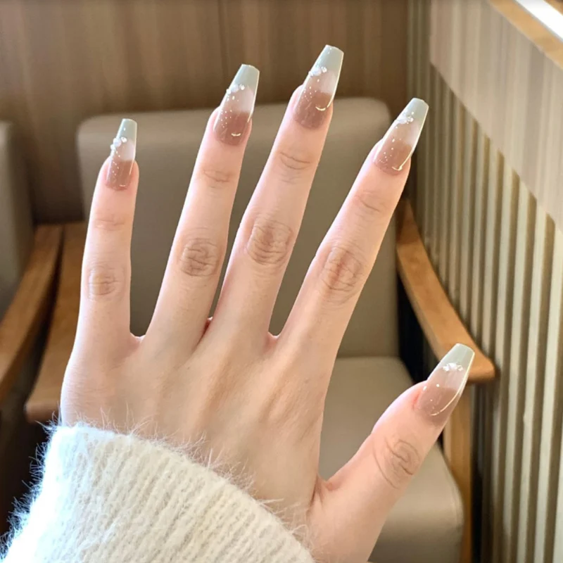 Premium Glänzende Quadratische Press-On Nagelverstärkungen