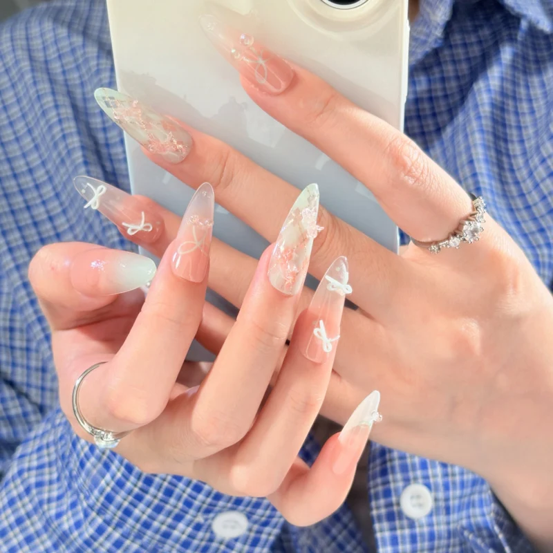 Premium Glänzende Quadratische Press-On Nagelverstärkungen